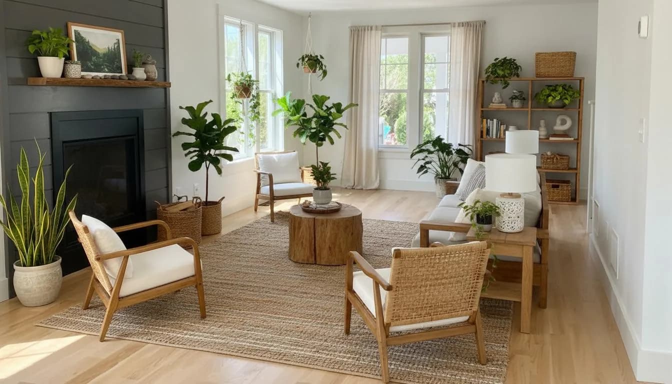 The same living room, now completely empty and clear after using the AI furniture removal tool.